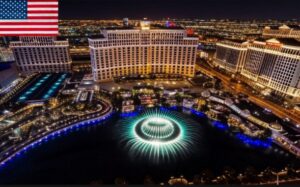 Панорама казино Белладжио ночью